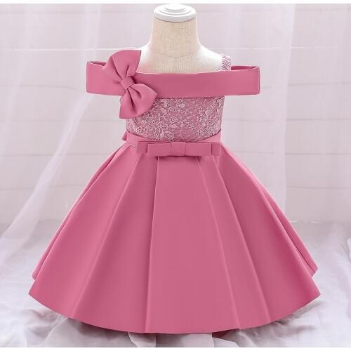 2020 Baby Girl 1 Year Birthday Dress Bow Princess Dress Newborn Christening Gowns Tutu Party New Year Baby Girl Clothes