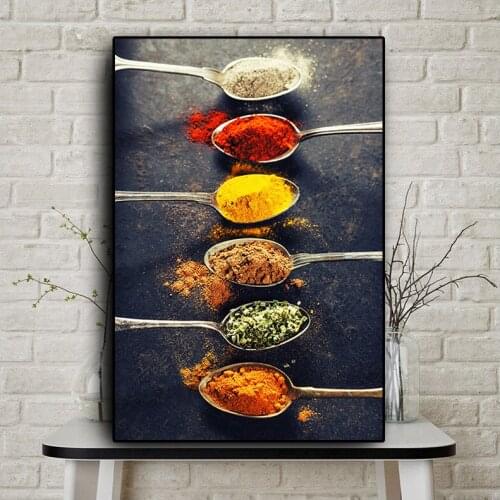 Diamond Embroidery Grains Spices Peppers Spoon Scandinavian Cross Stitch Diy Diamond Painting food Diamond Mosaic KitchenZP-3427