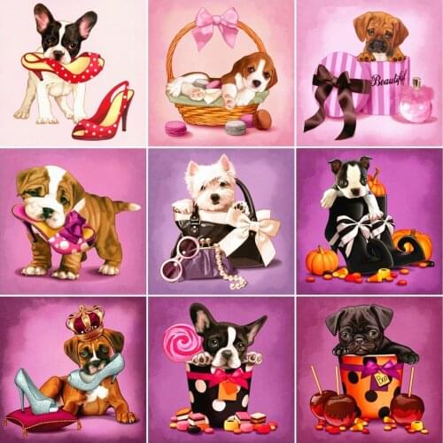 AZQSD Diamond Embroidery Dog Mosaic Full Drill Picture Of Rhinestones Diamond Painting Animal Cross Stitch Handicraft Home Decor