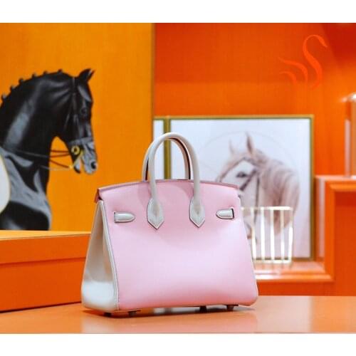 BK 25，Bi-Color，All colors can be customized,Handmade Designer Handbags Famous Women Luxury Genuine Leather Female Top Quality