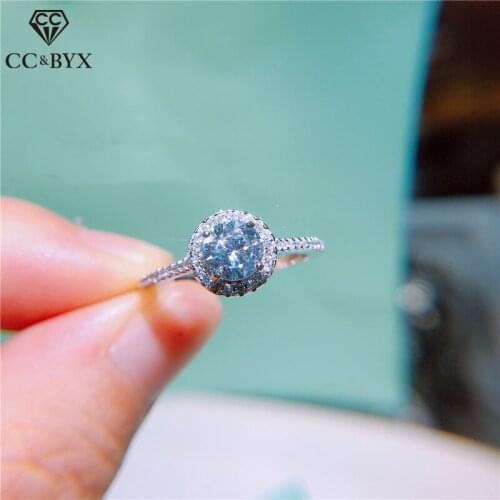 CC Wedding Rings For Women Silver Color Simple Wedding Promise Engagement Cubic Zirconia Ring Trendy Jewelry Drop Shipping CC583