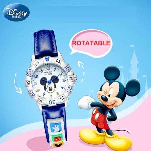 Disney Original Cartoon Mickey Minnie Pink Blue Child Best Gift Waterproof Watches Children Wristwatch Boys Girls Kids Clocks