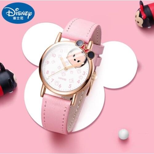 Disney Original cartoon Micky Minnie Dumbo Ariel Lotso Marie Cat Kids Girls Women Quartz Casual Wrist watch Children Waterproof