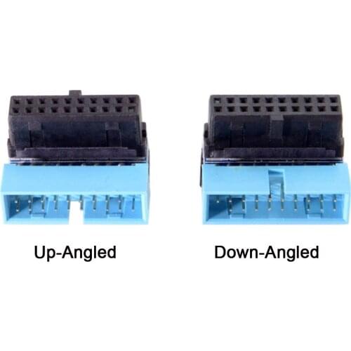 CY USB 3.0 20pin Male to Female Extension Adapter Up Down Angled 90 Degree for USB3 Motherboard
