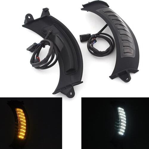 Motorcycle Headlight LED Side Turn Signal Light Blinker Amber Running Lamp For Harley Touring FLTRX Road Glide 14-19 Ultra FLTRU