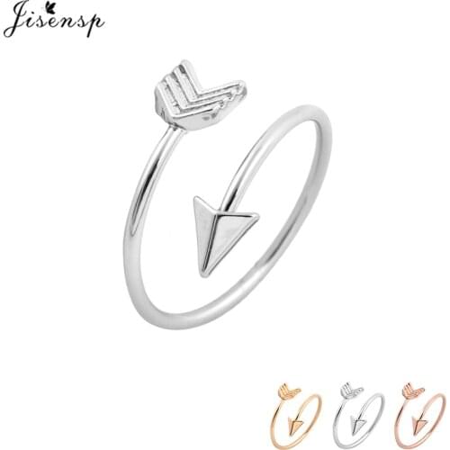 Jisensp Geometric Direction Arrow Rings for Women BFF Gift Aneis Feminino Minimalist Jewelry Adjustable Engagement Ring