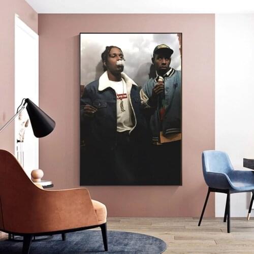 ASAP Rocky and Tyler the Creator Poster Music Star Singer Hip Hop Rap Canvas Print Art Wall Painting Home Decoration (No Frame)