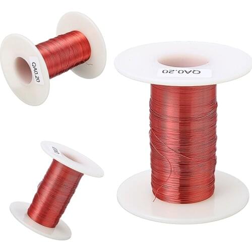 Mayitr Magnet Wire 100m*0.2mm QA Enameled Copper Wire Red Magnetic Wire For Inductance Coil Relay Electric Meter Coil Winding