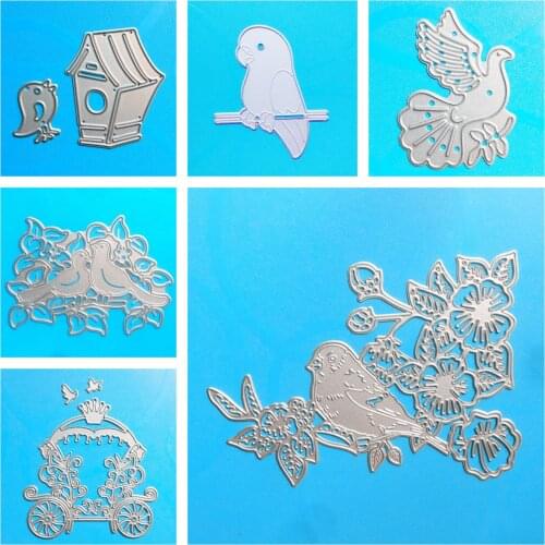 YLCD284 Bird Flower Metal Cutting Dies For Scrapbooking Stencils DIY Album Cards Decoration Embossing Folder Die Cuts Tools New