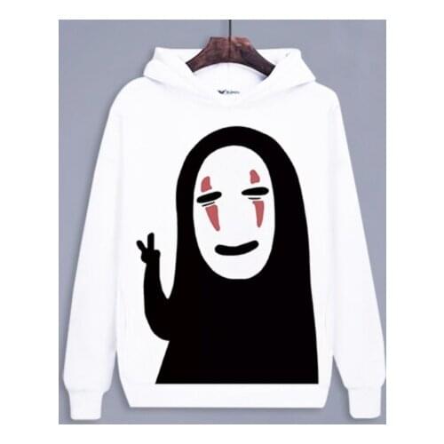 Unisex Miyazaki Hayao Spirited Away No Face man cotton Hoodies Sweatshirts breathable student cartoon Pullovers coat