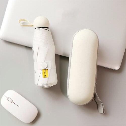 Fashion Folding Umbrella Five-holding Sun Umbrella Women Gift Men Mini Pocket Parasol for Sunscreen Portable Travel Umbrellas