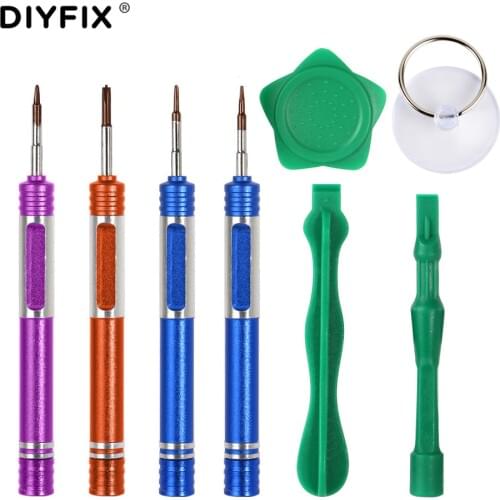 DIYFIX 8 in 1 Mobile Phone Repair Tools Kit for iPhone 6 6s 7 8 X Disassemble Screwdriver Set Spudger Nylon Opener