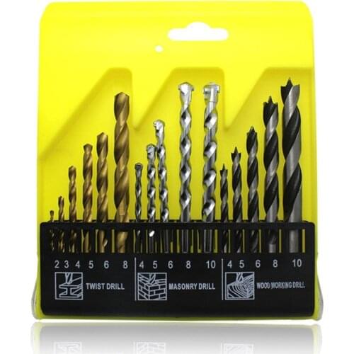 Factory direct supply multi-function drill bit set woodworking impact drill twist drill construction drill mixed drill bit set
