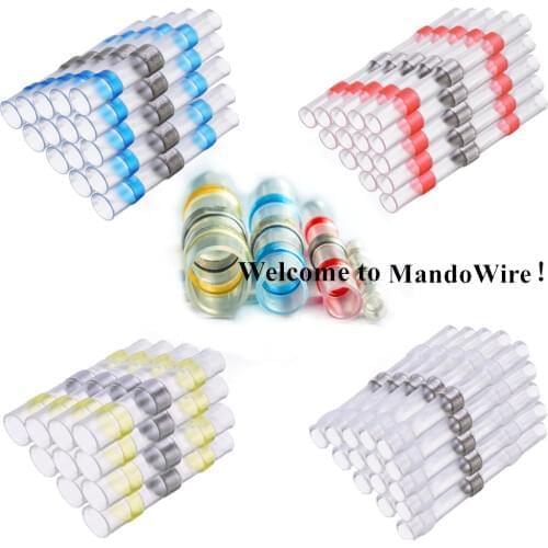 10/30/50/100 PCS SST-105 Series Heat Shrink Butt Wire Connectors Waterproof Tinned Copper Solder Seal Terminals Kit Set