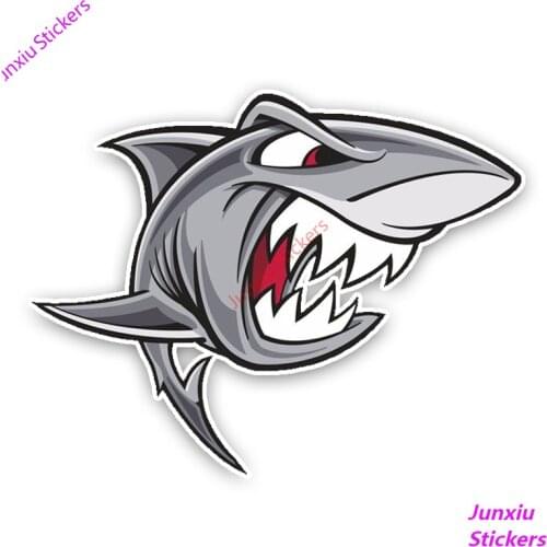 Angry Great White Shark Cartoon Graffiti Car Stickers Styling for Bumper Cover Scratches Decal Decoration Accessories KK14*11cm