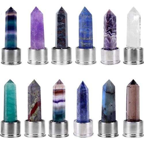 Natural crystal rough polished six-sided single-pointed standard column energy cup water bottle accessories crystal column