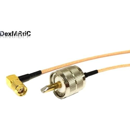 New RP-SMA Male Right Angle Switch UHF Male PL259 jumper Cable RG316 Wholesale Fast Ship 15CM 6" Adapter