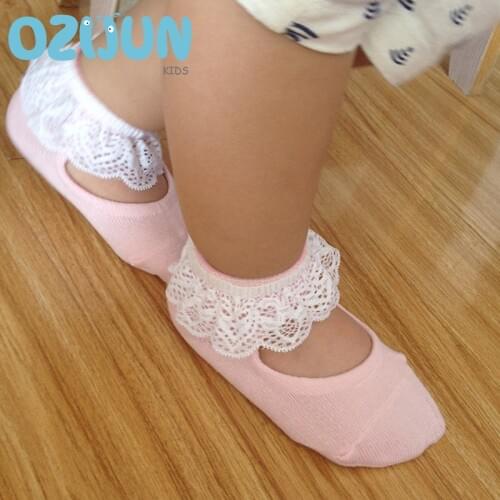 One pairs girls baby kids frilly lace cotton socks ruffled soft trim ankle anklet cute toddler lovely footwear lace ballet socks
