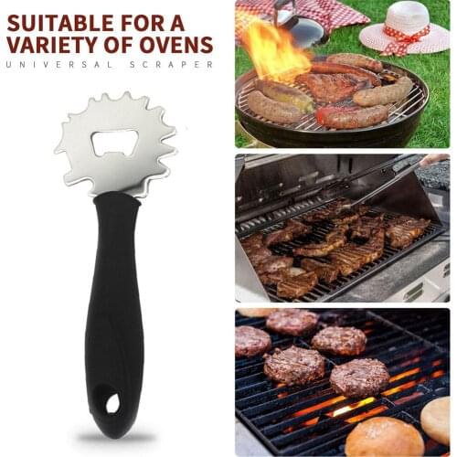 Portable Metal BBQ Grills Grate Cleaner Cleaning Barbecue Scraper Scrubber Tool