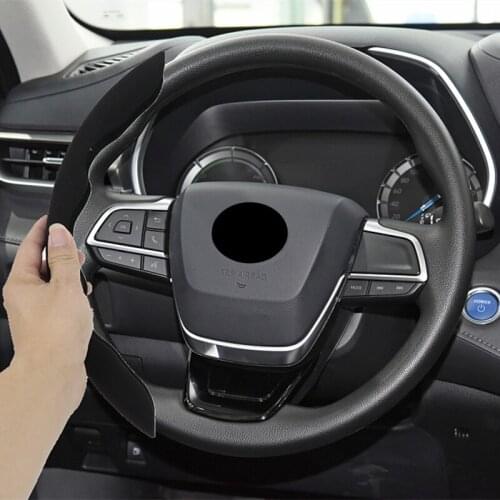 For Toyota Highlander XU70 GSU75 2021 2022 Accessories 2PCS Alcant-a Luxury Steering Wheel Skid Protective Cover