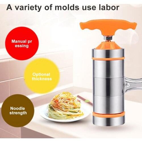 Stainless Steel Noodle Maker Manual Pasta Machine with 7 Styles Press Molds for Ravioli Spaghetti Lasagna