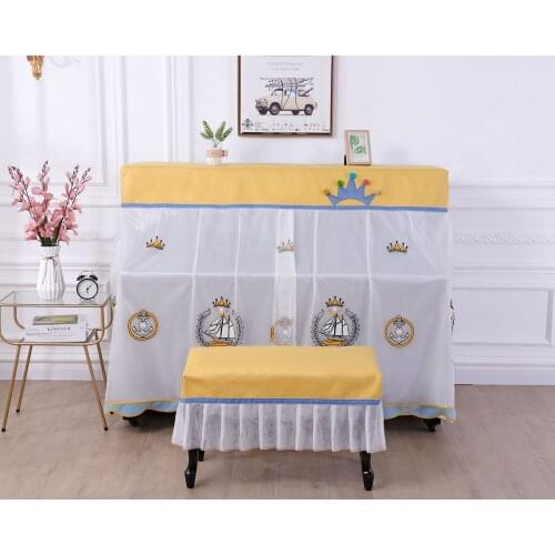 Cartoon Lovely Upright Piano Keyboard Full Cover Piano Seat Dust Proof Dustproof Washable Anti Scratch Protective