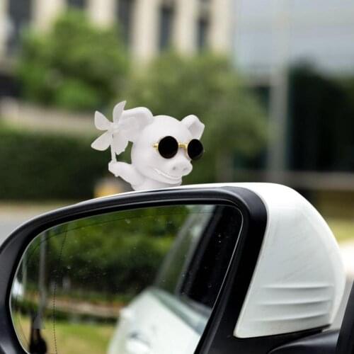 Net Celebrity Pig Windmill Society Decoration Car Rearview Mirror Conditioner Auto Car For Perfume Freshener Car Styling