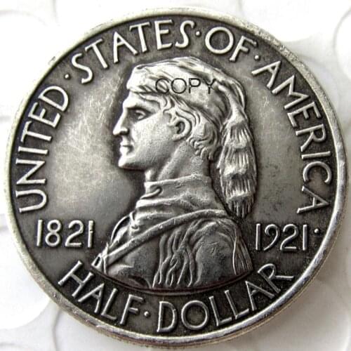 USA 1921 Missouri Commemorative Half Dollar Silver Plated Copy Coin
