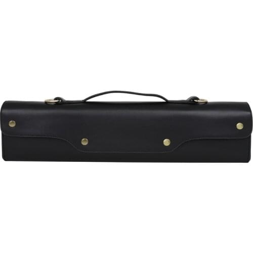 Water-Resistant Flute Storage Bag Synthetic Leather Flute Case Adjustable Shoulder Strap Musical Instrument Accessories