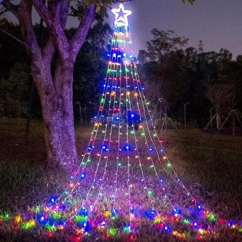 Led Christmas Tree Star String Lights 317Led Fairy Light Garden Wedding Christmas Decoration Xmas Tree Topper Lighting Strings