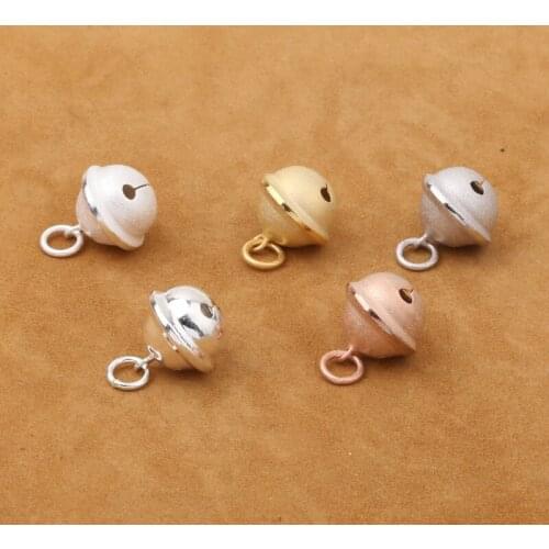 S925 Sterling SilverJewelry Thai DIYs discovery Accessories Bracelet 13mm Doraemon Jingle Bell Pendant Wholesale Goods