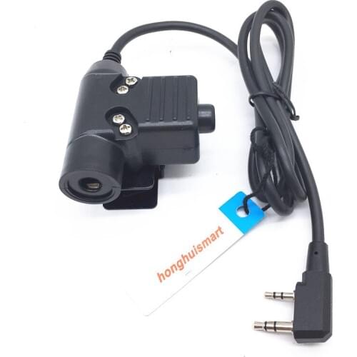 U94 PTT Cable K plug for Z Tactical Bowman Elite II HD01 HD02 HD03 Headset for Kenwood BaoFeng Wouxun Puxing TYT walkie talkie