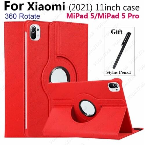 360 Rotating Universal PU Leather Case For XiaoMi mipad 5 11 inch MiPad 5 Pro Funda Cover for Mi Pad 5 pro 11 2021 Stand Shell