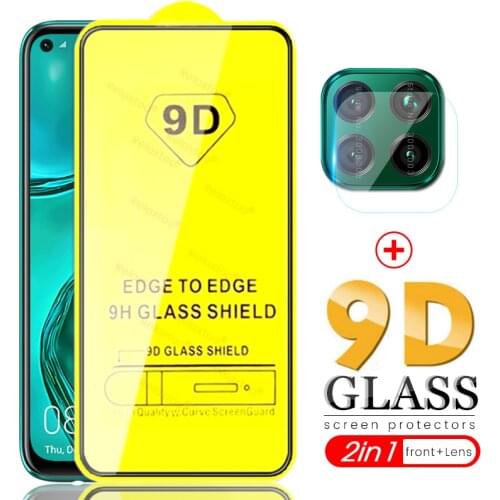 Hauwei P 40 Light Glass 2-in-1 9D Full Glue Protective Glass On The for Huawei P40 Lite P 40Lite Lite40 40Light Camera Lens Film