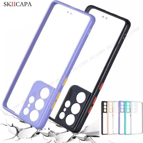 HD Transparent Camera Protective Case For Samsung S21 Ultra S20 FE Plus A51 A71 A12 A32 A42 A52 A72 5G Soft Bumper Hard PC Cover