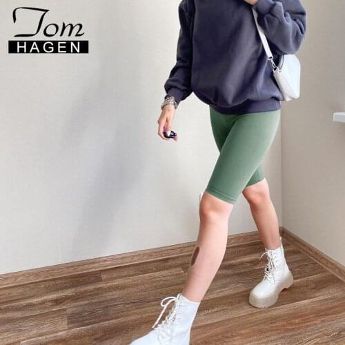 Womens Cycling Shorts with High Waist Casual Elastic White Cotton Slimming Sexy Super Short Summer Women Biker Shorts Black2021