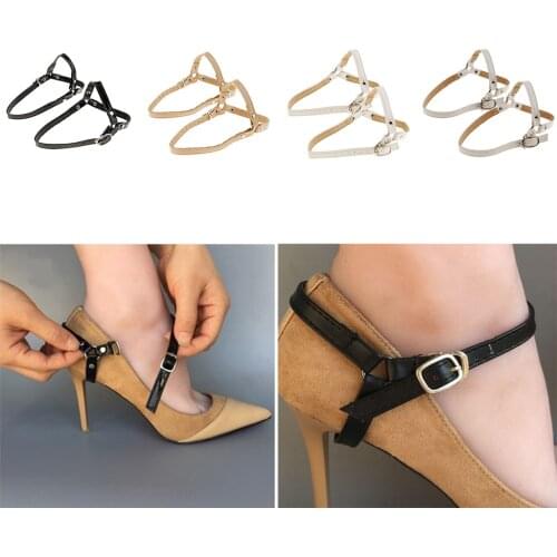 1 Pair Detachable Anti-loose Shoe Straps Accessories with Buckles for Loose High Heeled Shoes Wedges Flats
