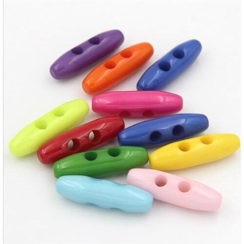 1LOT=8 pieces size 38mm*11mm 2-holes candy-colored resin buttons, sweater &coat button DIY sewing accessories