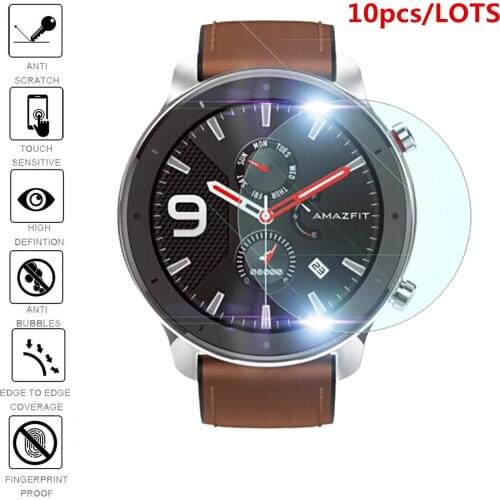 10 pcs For Xiaomi Huami Amazfit GTR 47mm 42MM Tempered Glass 9H 2.5D Premium Screen Protector Film Amazfit GTR 47mm SmartWatch