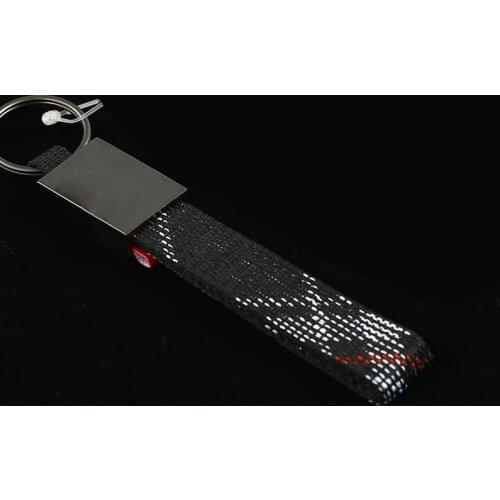 10pcs/lot Car Auto Fashion Titanium Alloy+Fabric Scottish Tartan Keychain Key Chain Keyring Key Ring For MK 2 3 4 5 6 7 (2 logo)