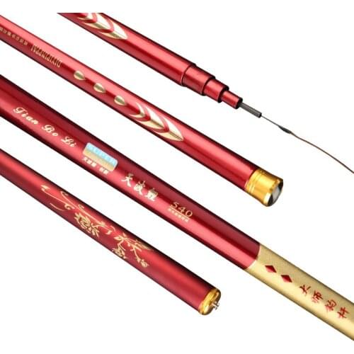 3.6m-7.2m Taiwan fishing rod 28 tune hand pole high carbon carp rod ultra light super hard carbon long section fishing tackle