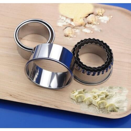 3pcs/set Stainless Steel Round Dumplings Wrappers Molds Cutter Dough Cutting Tools Kitchen Accessories Gadgets