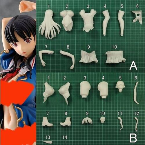 32CM The Black Haired Shine Priestess Rayleigh PVC Figure Transform GK Unpainted Unassambled Resin White Model Kit W_1028