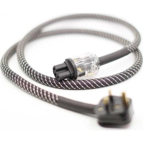 Audiocrast P111 OCC silver plated UK audio power cable Mains Power Cord Cable with UK connector plug