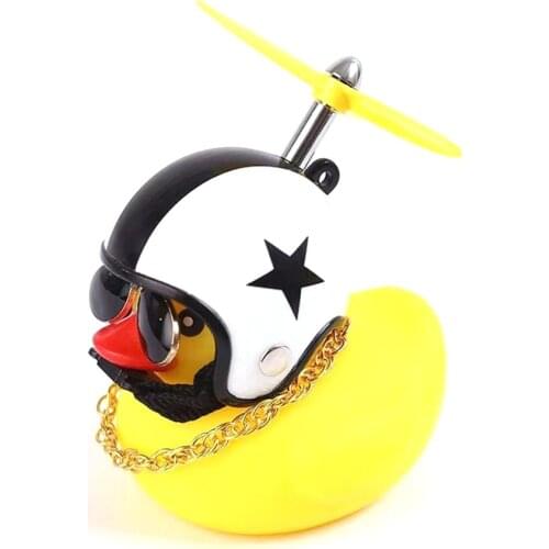 Car Duck with Helmet Broken Wind Small Yellow Duck Road Bike Motor Helmet Riding Cycling Accessories Without Lights