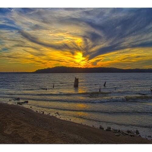 Free Shipping Sunset Glow Sea River Scenery Scenery Simple Background Wall Custom 3d Wallpaper Dusk Seaside Living Room Mural