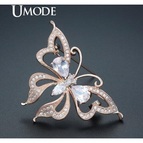 UMODE Large Butterfly Shape Banquet Brooches and Pins for Women Wedding Party Jewelry Christmas Gifts Broches Femininos UX0021A