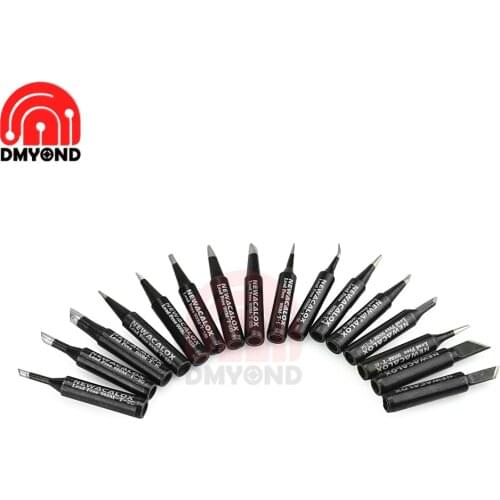 16pcs/lot Lead Free Black Metal Soldering Iron Tips 900M-T For Hakko Rework Soldering Station Tool Kits Welding soldador estaño