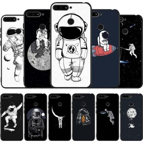 Astronaut black Silicone Phone Case For honor 30 20 Pro 8 8X 9 10 20 Lite Mate 10 20 30 Lite Pro cover