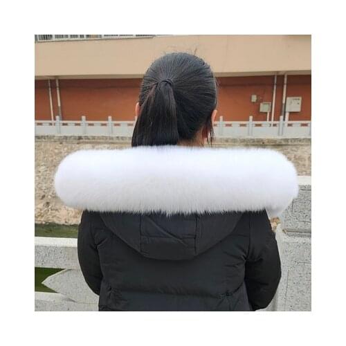 DANKEYISI Fox Fur Scarf Women Nature Fox Fur Collar For Parkas Coats Warm Fur Collar Scarves Male Jacket Coat Fur Scarf Collar